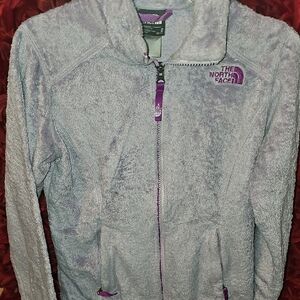 The North Face Girls Purple Teddy Jacket Plush Fleece Size Medium 10/12